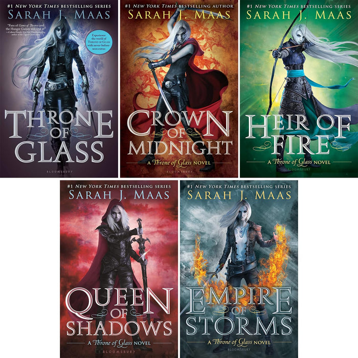 Throne Of Glass Series Collection 5 Books Set By Sarah J. Maas (Throne of Glass, Crown of Midnight, Heir of Fire, Empire of Storms, Queen of Shadows)