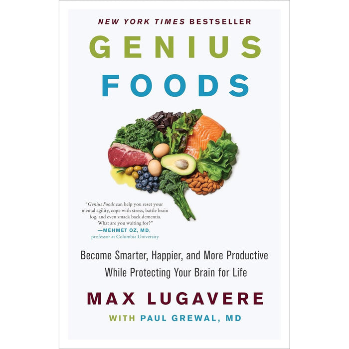 Genius Living Series 1 & 2 by Max Lugavere 2 Books Set (Genius Foods: Become Smarter, The Genius Life: Heal Your Mind) Hardcover