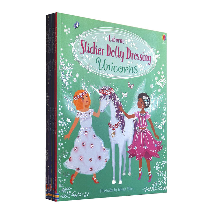 Usborne Sticker Dolly Dressing 5 Books Set (Sticker Dolly Dressing Unicorns, Sticker Dolly Dressing Mermaids)