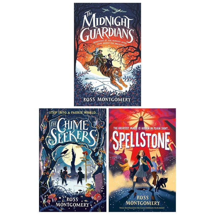 Ross Montgomery 3 Books Collection Set (The Midnight Guardians, The Chime Seekers, Spellstone)