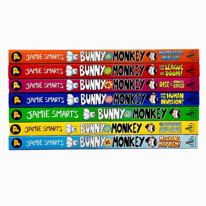 Jamie Smart Bunny vs Monkey 7 Books Collection Set (The Human Invasion, Rise of the Maniacal Badger)