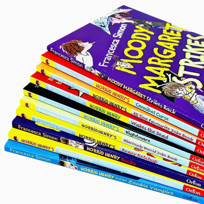 Horrid Henry Francesca Simon 10 Books Collection Set (Moody Margaret Strikes Back)