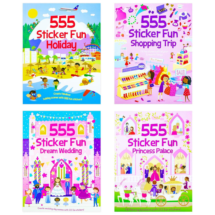 555 Sticker fun Foxeye Edition 4 books Box set (My day out, Shooping, Holiday & Wedding)