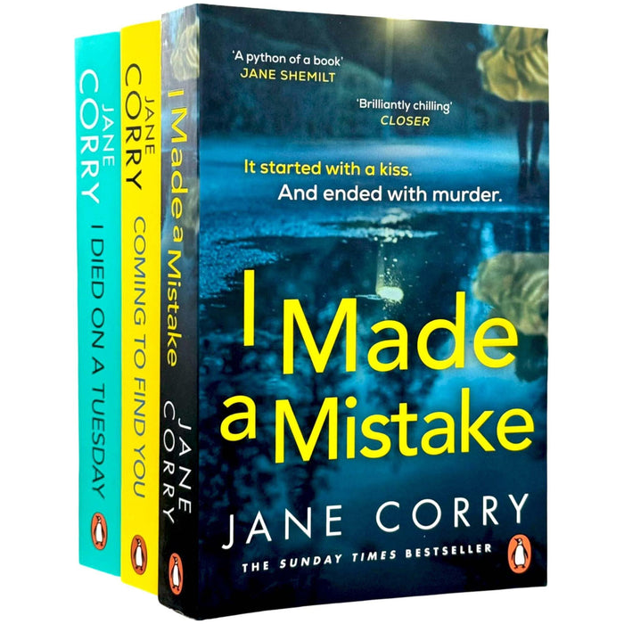 Jane Corry 3 Books Collection Set (I Made a Mistake, Coming To Find You and I Died on a Tuesday)