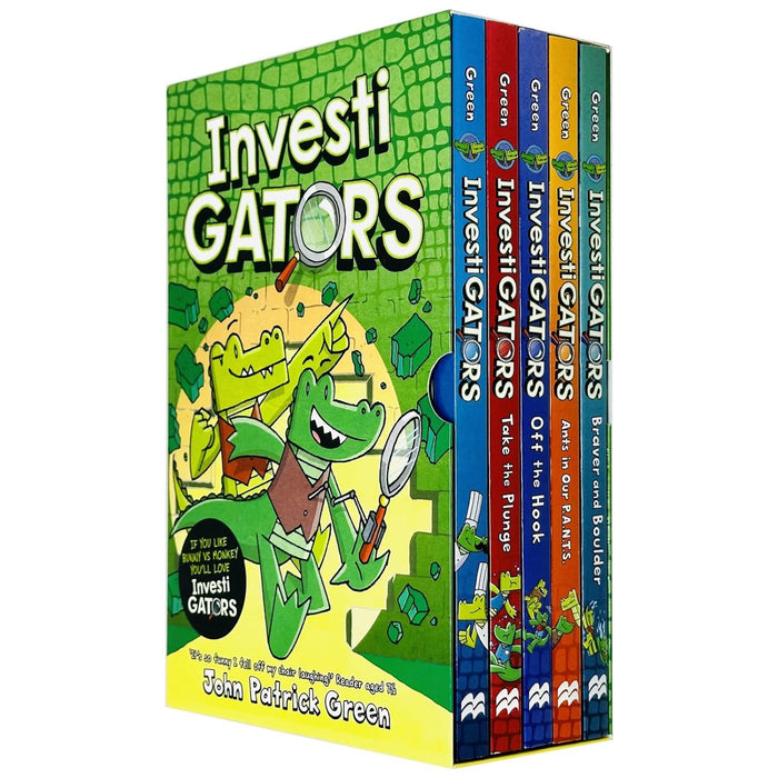 InvestiGators By John Patrick Green 5 Books Collection Box Set (InvestiGators, Take the Plunge, Off the Hook, Ants in Our P.A.N.T.S & Braver and Boulder)