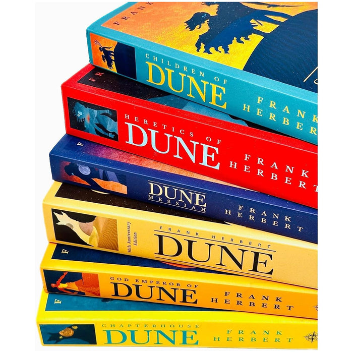 Frank Herbert Dune Series 6 Books Collection Set (Dune, Dune Messiah, Children Of Dune, God Emperor Of Dune, Heretics Of Dune & Chapter House Dune)