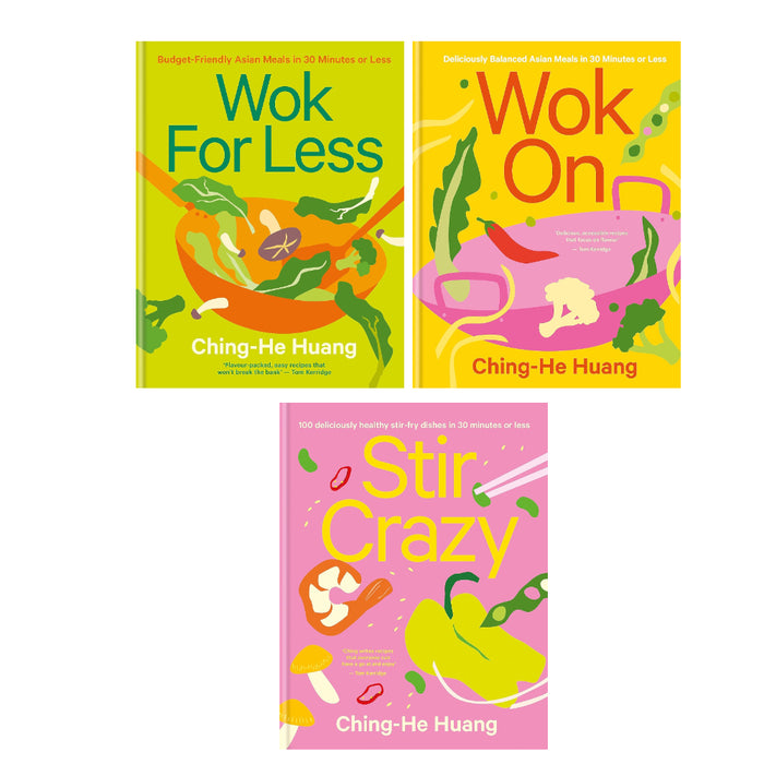 Ching He Huang 3 Books Set (Wok for Less: Budget-Friendly, Wok On: Deliciously balanced Asian  & Stir Crazy ) (HB) - The Book Bundle