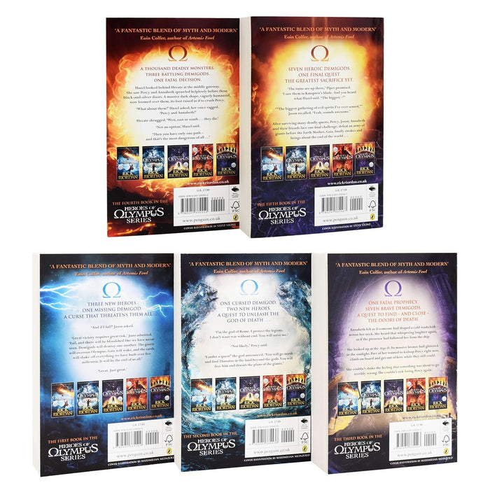 The Heroes of Olympus Complete Collection 5 Books Set (The Lost Hero, The Son of Neptune, The Mark of Athena, The House of Hades and The Blood of Olympus)