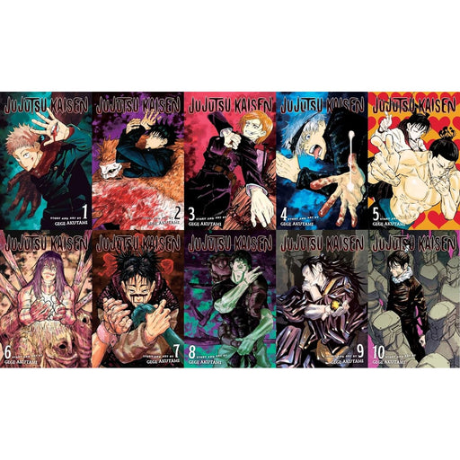 JuJuTsu Kaisen Series 1-10 set collection bundle Volumes (paperback) by Gege Akutami - The Book Bundle