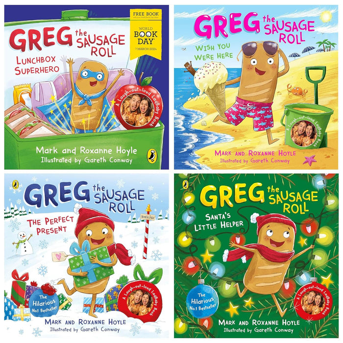 Greg the Sausage Roll Collection 4 Books Collection Set (Greg the Sausage Roll: Santa's Little Helper)