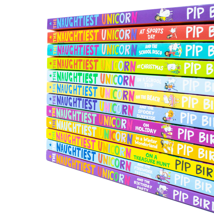 The Naughtiest Unicorn Series 12 Books Collection Set by Pip Bird (Naughtiest Unicorn, Sports Day, School Disco, Christmas, School Trip )