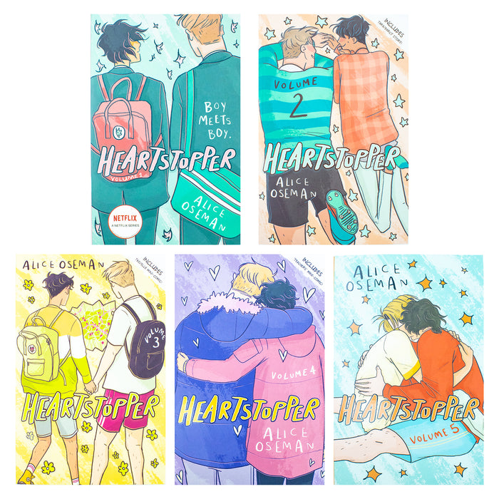 Heartstopper Series by Alice Oseman 5 Books Collection Set (Volumes 1-5)