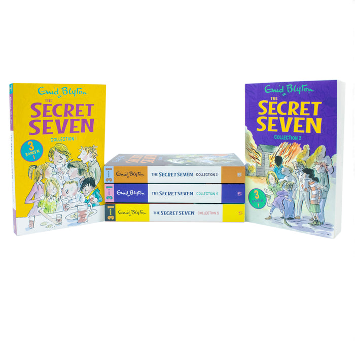 Enid Blyton The Secret Seven 15 Story Collection in 5 Books Set (The Secret Seven)