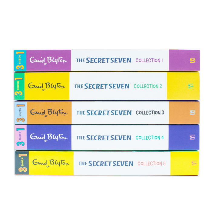 Enid Blyton The Secret Seven 15 Story Collection in 5 Books Set (The Secret Seven)