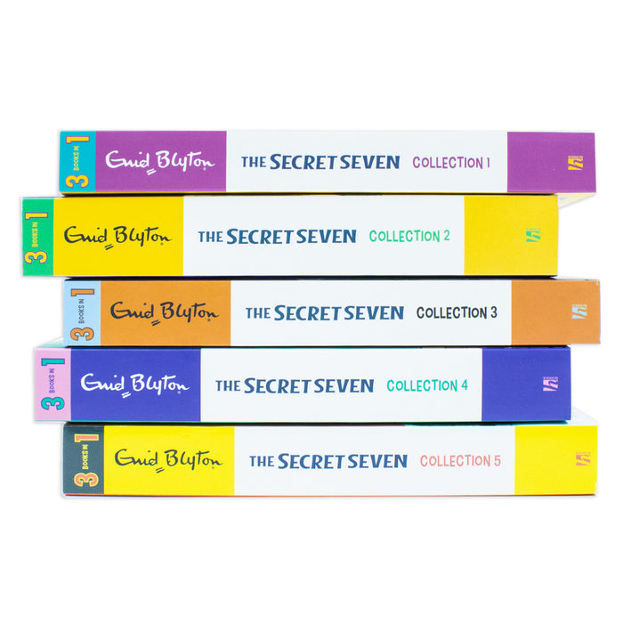 Enid Blyton The Secret Seven 15 Story Collection in 5 Books Set (The Secret Seven)