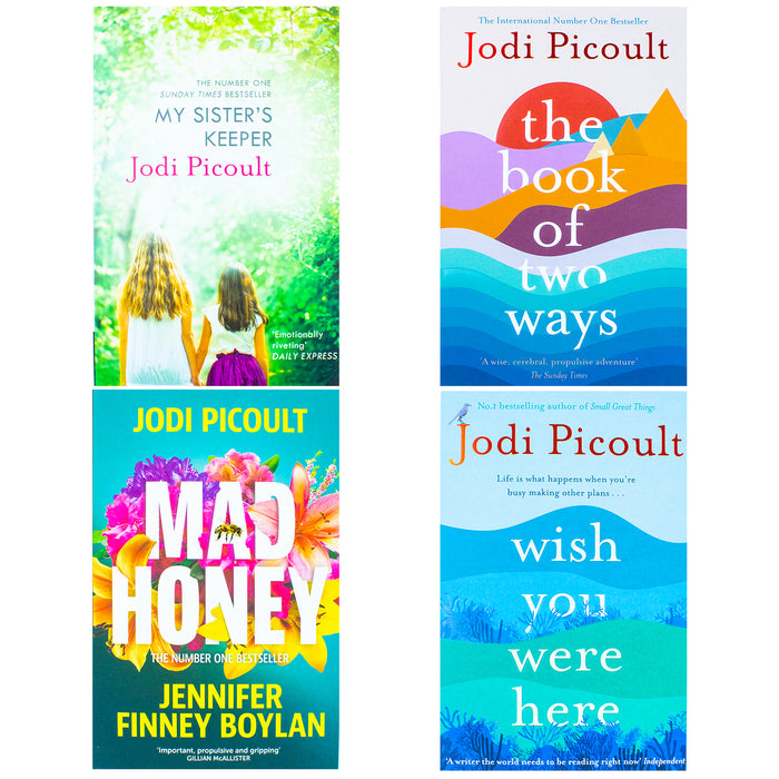 Jodi Picoult Collection 4 Books Set (The Book of Two Ways, Wish You Were Here, Mad Honey & My Sister's Keeper)