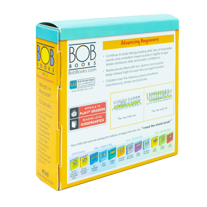 Bob Books: Set 2 - Advancing Beginners Box Set (12 books): 8 Books for Young Readers