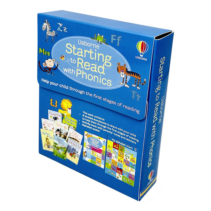 Usborne Starting to Read With Phonics 8 Books Collection Box Set With Activity Book