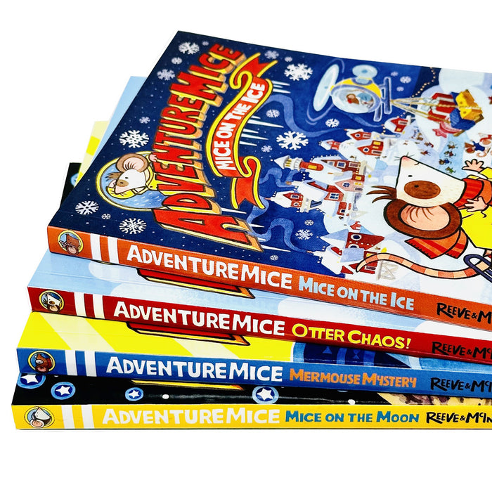 Adventure Mice 4 Books Collection Set by Reeve and McIntyre (Mice on the Ice, Otter Chaos, Mermouse Mystery, Mice on the Moon)