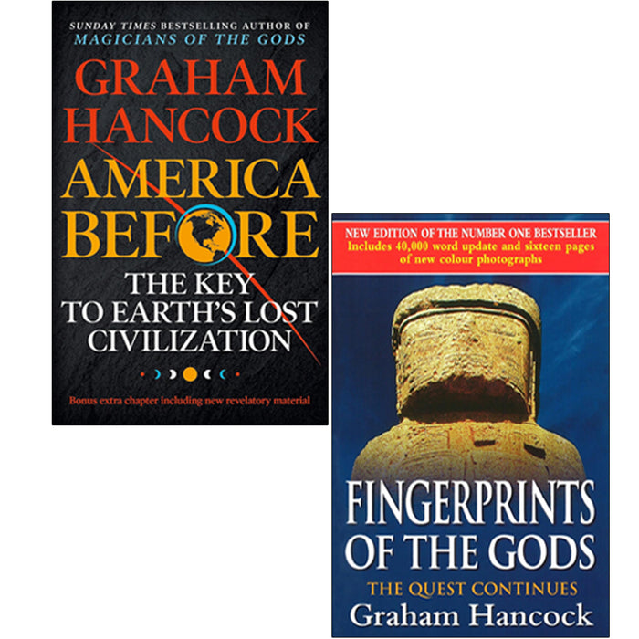 Graham Hancock 2 Books Collection Set (America Before, Fingerprints Of The Gods)