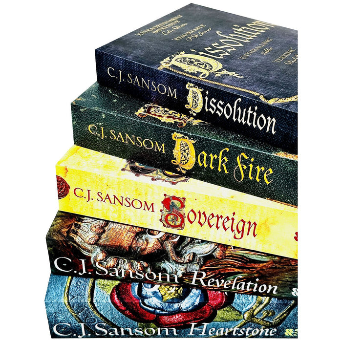 C.J. Sansom The Shardlake Series 5 Books Collection Set - Heartstone, Revelation, Sovereign, Dark Fire, Dissolution