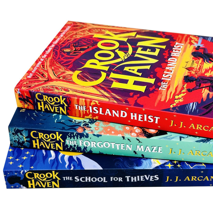 Crookhaven the Collection 3 Books Set By J J Arcanjo(The Island Heist, The School for Thieves & The Forgotten Maze)