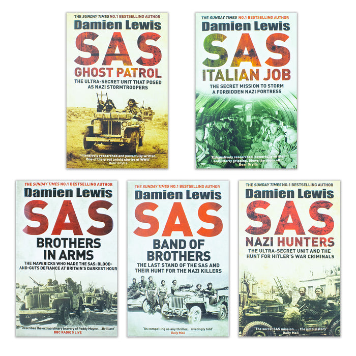 Damien Lewis SAS Collection 5 Books Set (Nazi Hunters, Italian Job)