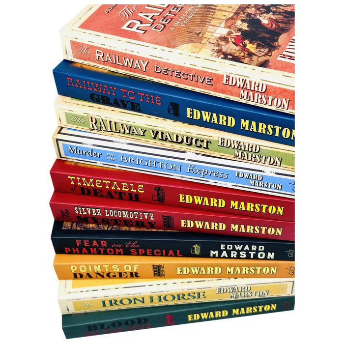 Edward Marston Railway Detective Series 10 Books Collection Set (Blood on the Line)