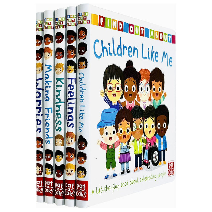 A lift-the-flap Find out About Series 5 Books Collection Set(Feelings, Kindness, Making Friends, Children Like Me & Worries)