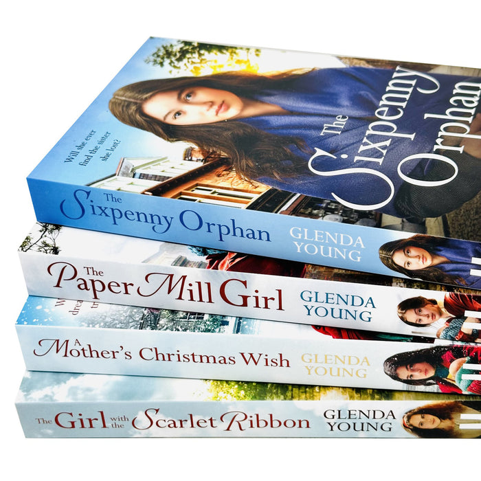 Glenda Young Collection 4 Books Set(The Sixpenny Orphan,The Paper Mill Girl,A Mother's Christmas Wish,The Girl with the Scarlet Ribbon)