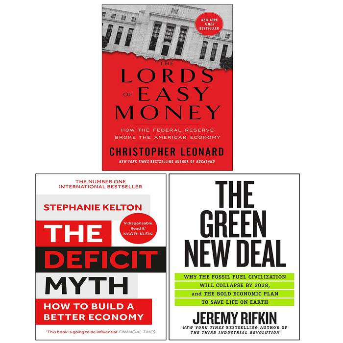 The Lords of Easy Money, The Green New Deal & The Deficit Myth 3 Books Collection Set - The Book Bundle