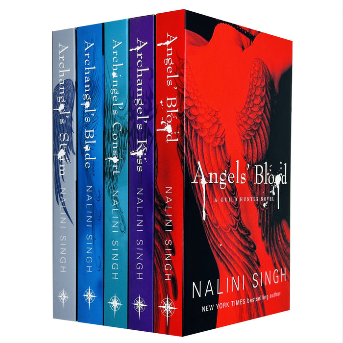 Guild Hunter Series 1-5 Books Collection Set By Nalini Singh (Angels' Blood, Archangel's Kiss, Archangel's Consort, Archangel's Blade & Archangel's Storm)