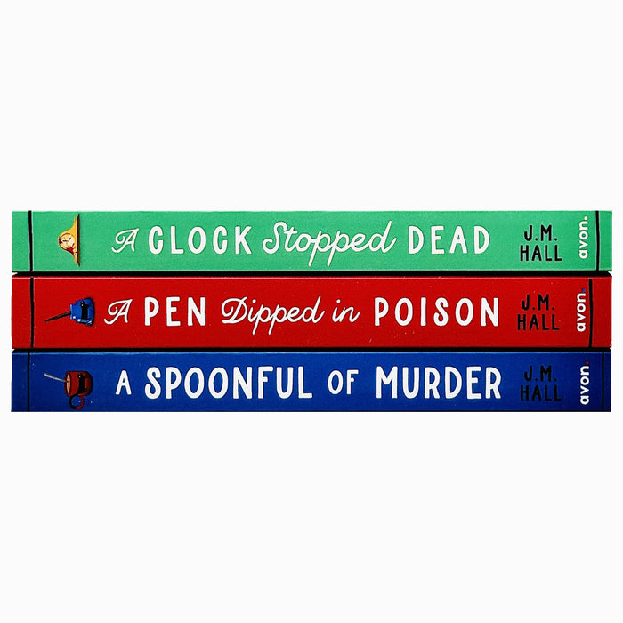 J.M Hall 3 Books Collection Set (A Spoonful of Murder, A Pen Dipped in Poison & A Clock Stopped Dead)