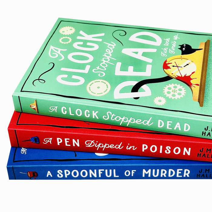 J.M Hall 3 Books Collection Set (A Spoonful of Murder, A Pen Dipped in Poison & A Clock Stopped Dead)