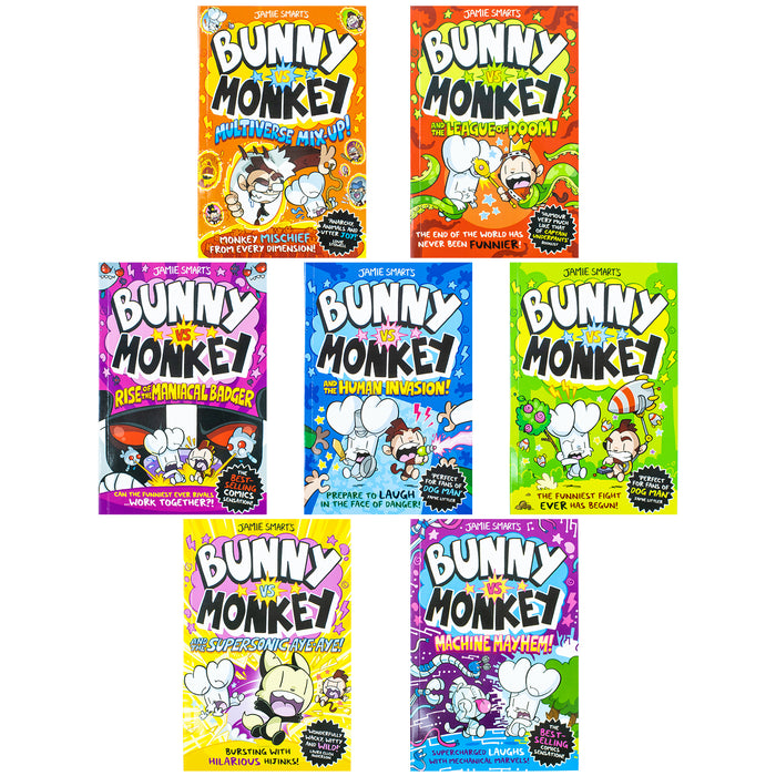 Bunny vs Monkey 7 Books Collection Set By Jamie Smart (Bunny vs Monkey)