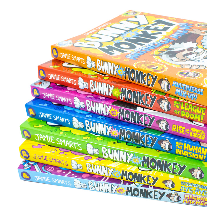 Bunny vs Monkey 7 Books Collection Set By Jamie Smart (Bunny vs Monkey)