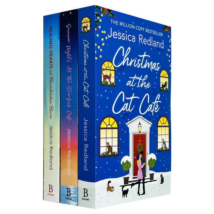 Jessica Redland  3 Books Set(Summer Nights at the Starfish Café,Healing Hearts at Bumblebee Barn,Christmas at the Cat Café)