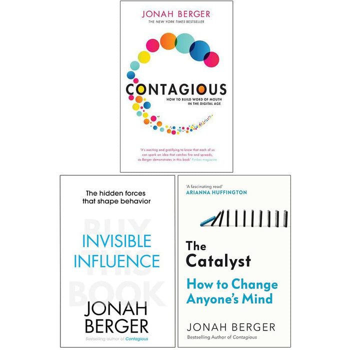 Jonah Berger Collection 3 Books Set (Contagious, Invisible Influence, Catalyst)