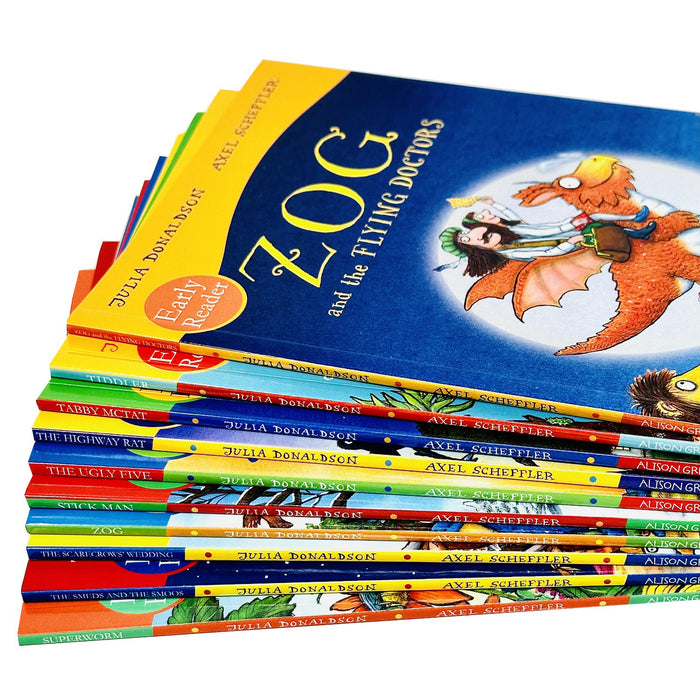 Julia Donaldson Early Readers 10 Books Collection Set (Tiddler, Stick Man, Tabby McTat, ZOG, The Highway Rat)