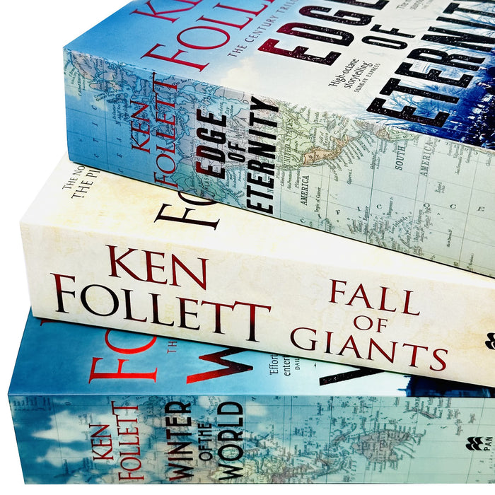 Ken Follett Century Trilogy War Stories Collection 3 Books Set (Fall of Giants, Winter of the World, Edge of Eternity)