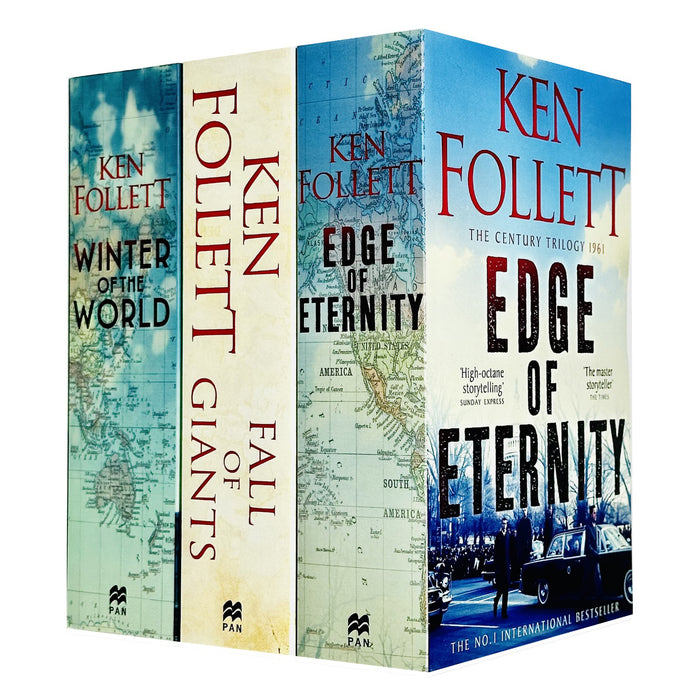 Ken Follett Century Trilogy War Stories Collection 3 Books Set (Fall of Giants, Winter of the World, Edge of Eternity)