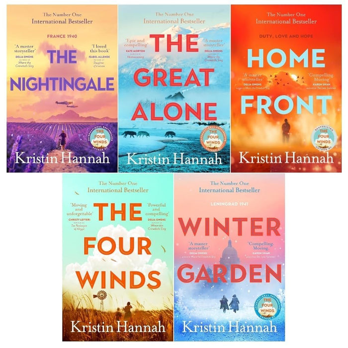 Kristin Hannah Collection 5 Books Set (The Nightingale, The Four Winds, The Great Alone, Winter Garden, Home Front)