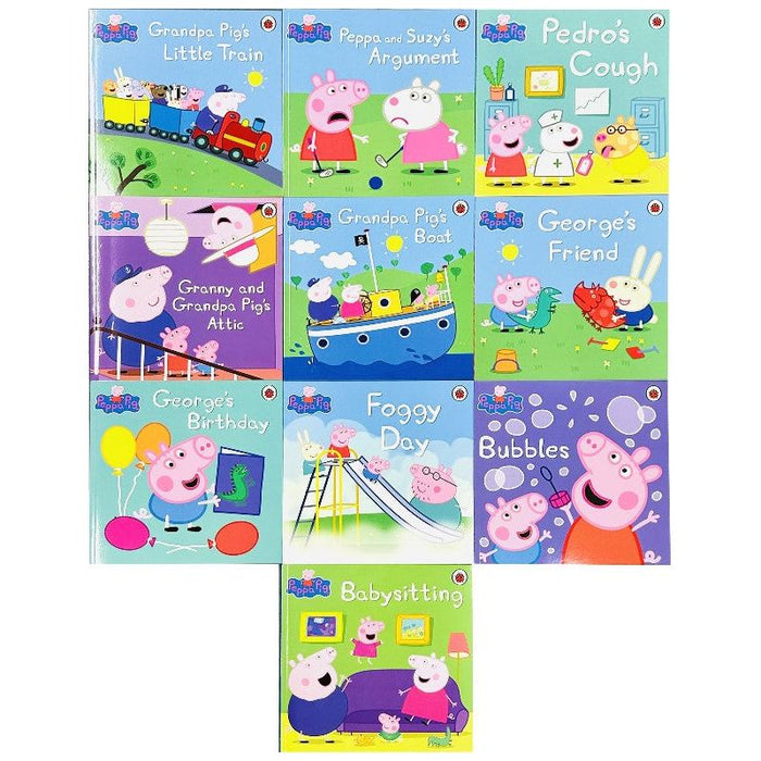 Peppa Pig Lime Bag 10 Books Collection Set including CD (Grandpa Pig’s Little Train)