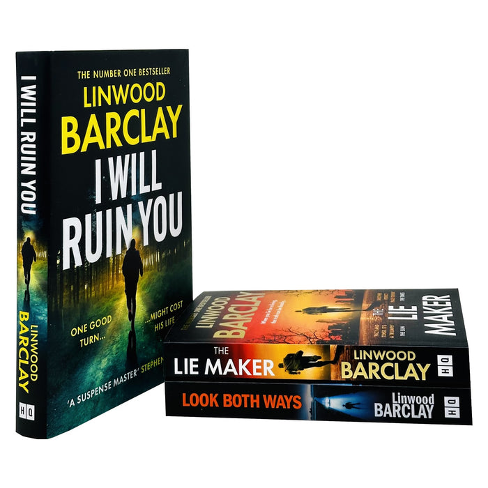 Linwood Barclay Collection 3 Books Set (I WILL RUIN YOU(HB). Lie Maker,Look Both)