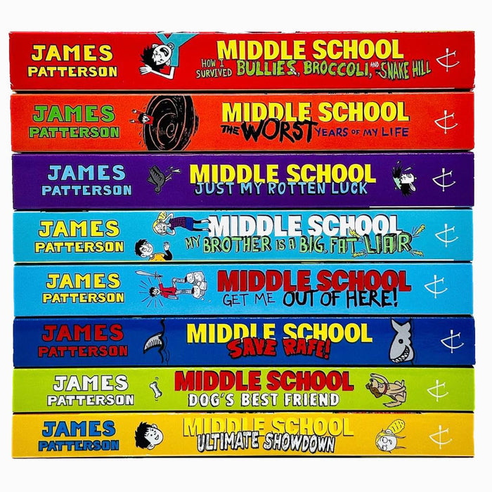 James Patterson Middle School 8 Books Collection Set (The Worst Years of My Life)