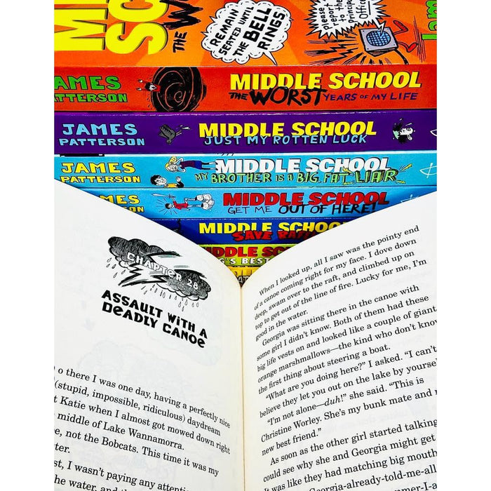 James Patterson Middle School 8 Books Collection Set (The Worst Years of My Life)