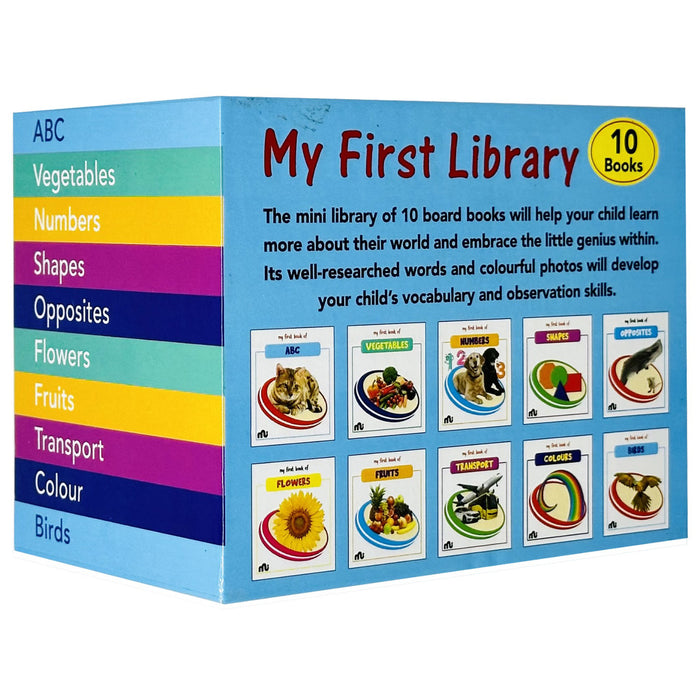 My First Library Box Set: 20 Board Books Collection Set (Birds, Colours, Transport, Fruits, Flowers, Opposites)