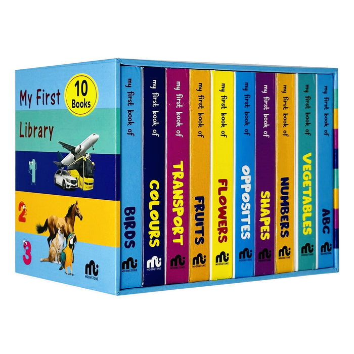 My First Library Box Set: 20 Board Books Collection Set (Birds, Colours, Transport, Fruits, Flowers, Opposites)