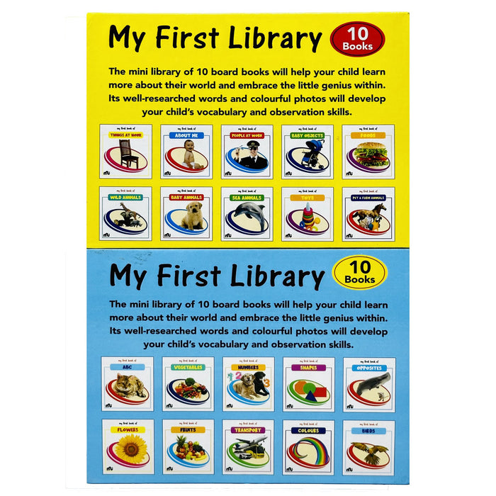 My First Library Box Set: 20 Board Books Collection Set (Birds, Colours, Transport, Fruits, Flowers, Opposites)