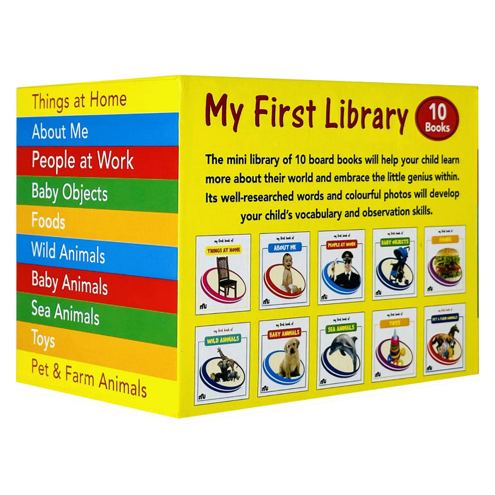 My First Library Box Set: 20 Board Books Collection Set (Birds, Colours, Transport, Fruits, Flowers, Opposites)